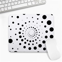 Abstract Black And White Polka Dots Large Mousepads by SpinnyChairDesigns