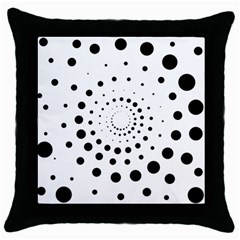 Abstract Black And White Polka Dots Throw Pillow Case (black) by SpinnyChairDesigns