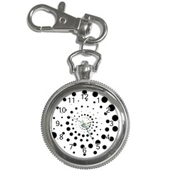 Abstract Black And White Polka Dots Key Chain Watches by SpinnyChairDesigns