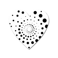 Abstract Black And White Polka Dots Heart Magnet by SpinnyChairDesigns