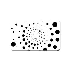 Abstract Black And White Polka Dots Magnet (name Card) by SpinnyChairDesigns