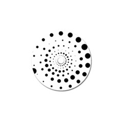 Abstract Black And White Polka Dots Golf Ball Marker by SpinnyChairDesigns