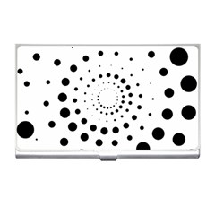 Abstract Black And White Polka Dots Business Card Holder by SpinnyChairDesigns