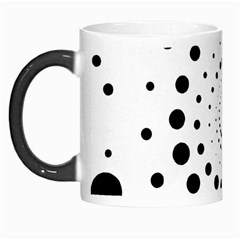 Abstract Black And White Polka Dots Morph Mugs by SpinnyChairDesigns