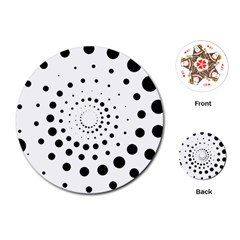 Abstract Black And White Polka Dots Playing Cards Single Design (round)