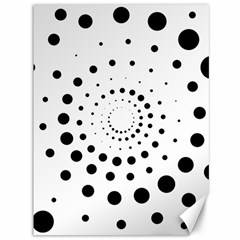 Abstract Black And White Polka Dots Canvas 36  X 48  by SpinnyChairDesigns