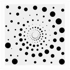 Abstract Black And White Polka Dots Medium Glasses Cloth by SpinnyChairDesigns