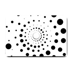 Abstract Black And White Polka Dots Small Doormat  by SpinnyChairDesigns