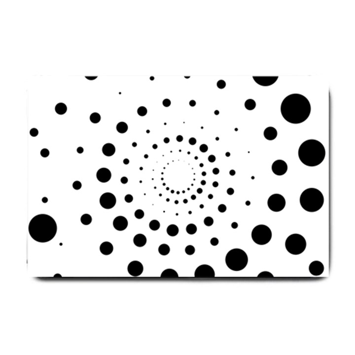 Abstract Black and White Polka Dots Small Doormat 