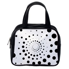 Abstract Black And White Polka Dots Classic Handbag (one Side) by SpinnyChairDesigns