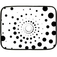 Abstract Black And White Polka Dots Fleece Blanket (mini) by SpinnyChairDesigns