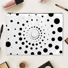 Abstract Black And White Polka Dots Cosmetic Bag (xl) by SpinnyChairDesigns