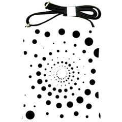 Abstract Black And White Polka Dots Shoulder Sling Bag by SpinnyChairDesigns