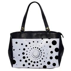 Abstract Black And White Polka Dots Oversize Office Handbag by SpinnyChairDesigns