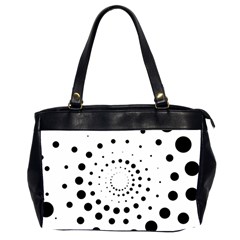 Abstract Black And White Polka Dots Oversize Office Handbag (2 Sides) by SpinnyChairDesigns