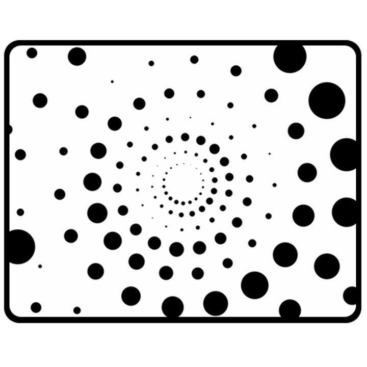 Abstract Black and White Polka Dots Fleece Blanket (Medium) 