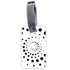 Abstract Black And White Polka Dots Luggage Tag (one Side) by SpinnyChairDesigns