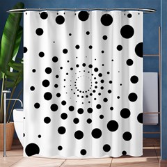 Abstract Black And White Polka Dots Shower Curtain 60  X 72  (medium)  by SpinnyChairDesigns