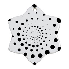 Abstract Black And White Polka Dots Ornament (snowflake) by SpinnyChairDesigns