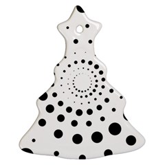 Abstract Black And White Polka Dots Ornament (christmas Tree)  by SpinnyChairDesigns