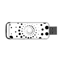 Abstract Black And White Polka Dots Portable Usb Flash (one Side) by SpinnyChairDesigns