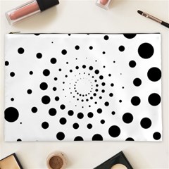 Abstract Black And White Polka Dots Cosmetic Bag (xxl) by SpinnyChairDesigns