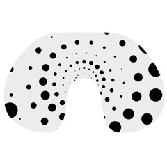 Abstract Black And White Polka Dots Travel Neck Pillow by SpinnyChairDesigns