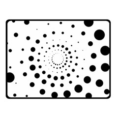 Abstract Black And White Polka Dots Double Sided Fleece Blanket (small)  by SpinnyChairDesigns