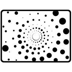 Abstract Black And White Polka Dots Double Sided Fleece Blanket (large)  by SpinnyChairDesigns