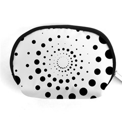 Abstract Black And White Polka Dots Accessory Pouch (medium) by SpinnyChairDesigns