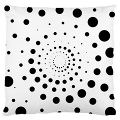 Abstract Black And White Polka Dots Standard Flano Cushion Case (two Sides) by SpinnyChairDesigns