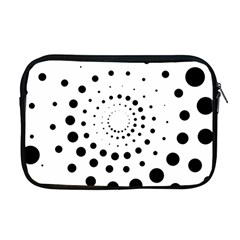 Abstract Black And White Polka Dots Apple Macbook Pro 17  Zipper Case by SpinnyChairDesigns