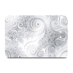 White Silver Swirls Pattern Plate Mats by SpinnyChairDesigns