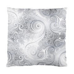 White Silver Swirls Pattern Standard Cushion Case (two Sides) by SpinnyChairDesigns