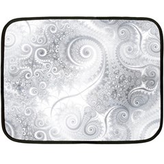 White Silver Swirls Pattern Fleece Blanket (mini) by SpinnyChairDesigns