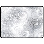 White Silver Swirls Pattern Fleece Blanket (Large)  80 x60  Blanket Front