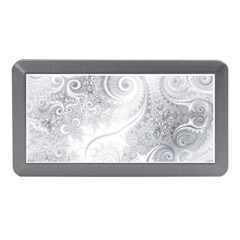 White Silver Swirls Pattern Memory Card Reader (mini) by SpinnyChairDesigns