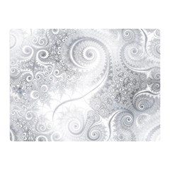 White Silver Swirls Pattern Double Sided Flano Blanket (mini)  by SpinnyChairDesigns