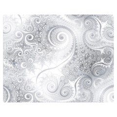 White Silver Swirls Pattern Double Sided Flano Blanket (medium)  by SpinnyChairDesigns