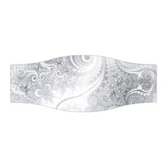 White Silver Swirls Pattern Stretchable Headband by SpinnyChairDesigns