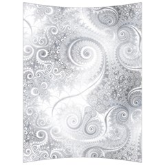 White Silver Swirls Pattern Back Support Cushion by SpinnyChairDesigns