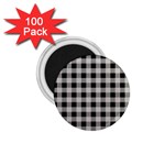 Black and White Buffalo Plaid 1.75  Magnets (100 pack)  Front