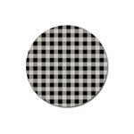 Black and White Buffalo Plaid Magnet 3  (Round) Front