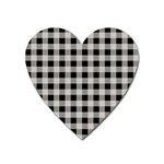 Black and White Buffalo Plaid Heart Magnet Front