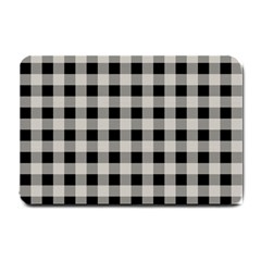 Black And White Buffalo Plaid Small Doormat  by SpinnyChairDesigns