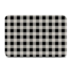 Black And White Buffalo Plaid Plate Mats by SpinnyChairDesigns