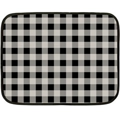 Black And White Buffalo Plaid Fleece Blanket (mini) by SpinnyChairDesigns