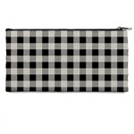 Black and White Buffalo Plaid Pencil Case Back