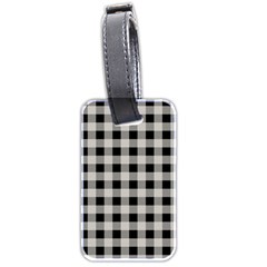 Black And White Buffalo Plaid Luggage Tag (two Sides) by SpinnyChairDesigns