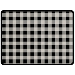 Black And White Buffalo Plaid Double Sided Fleece Blanket (large)  by SpinnyChairDesigns